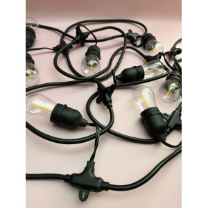 Гірлянда Вінтаж 15 м з лампочками E27 - вулична LED гірлянда IP65. Photo 2